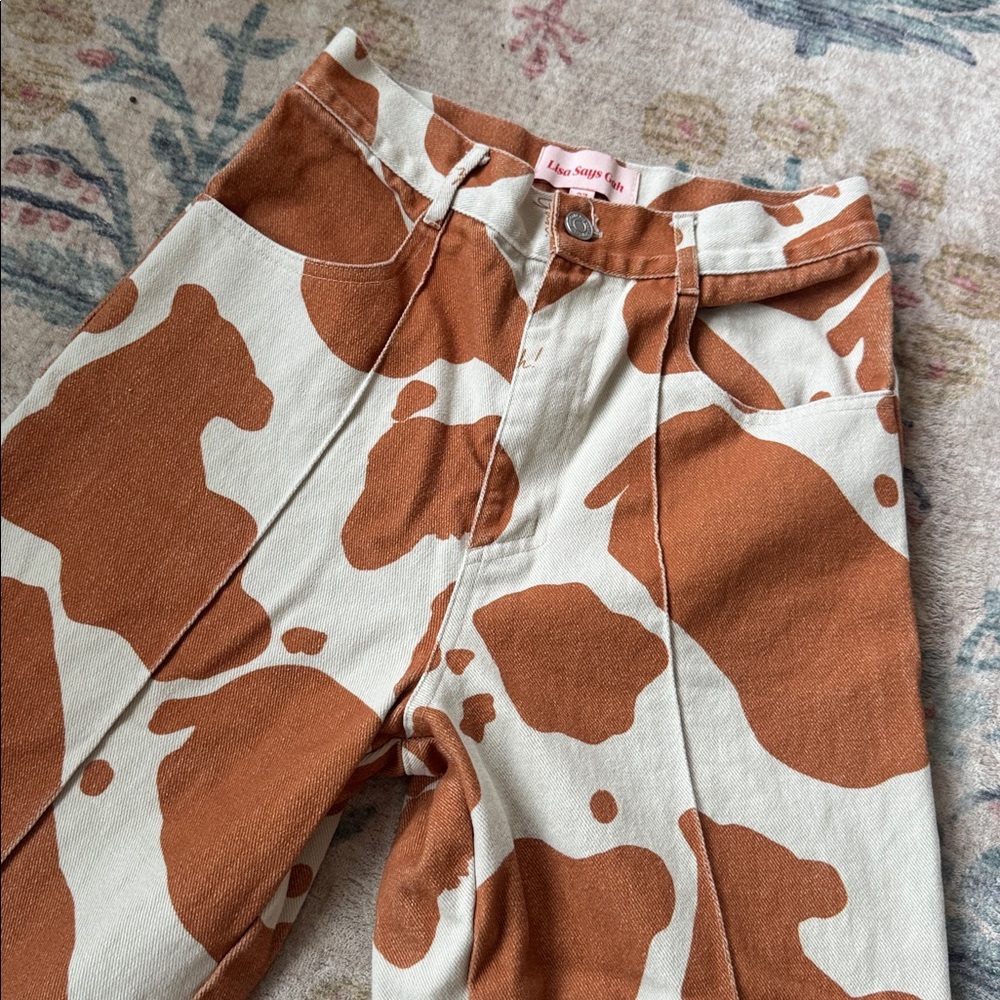 Lisa Says Gah Robyn Cow Print Jean - Picture 2 of 4